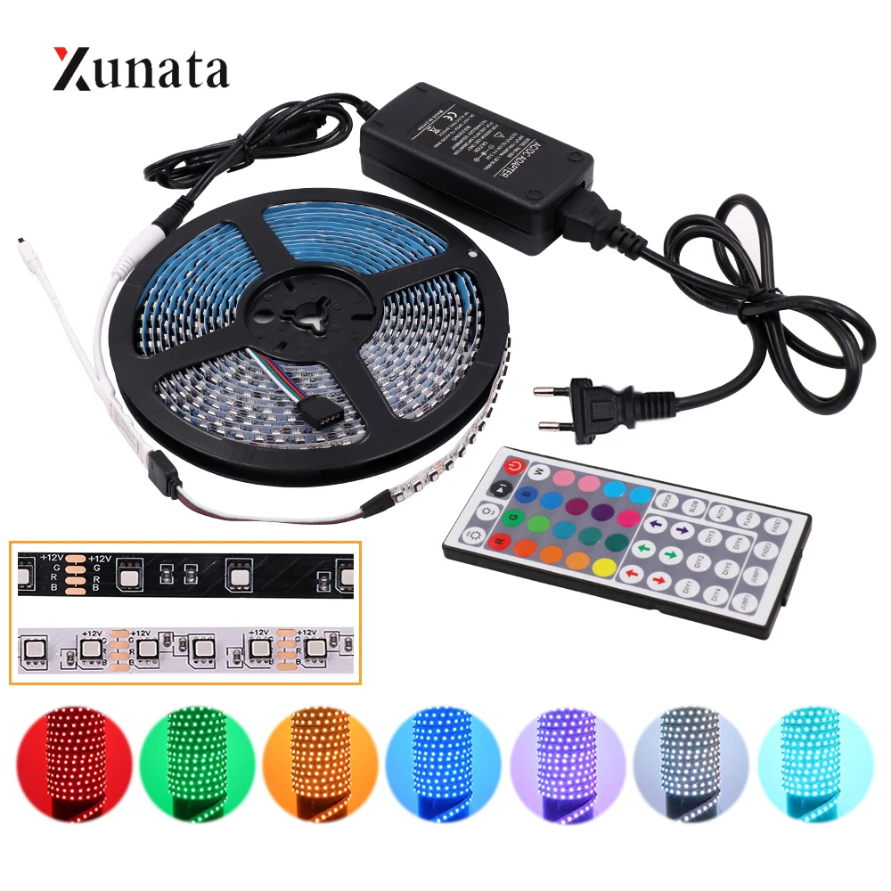 Светодиодная лента SMD3535 RGB 5 м 12 в 60/120 светодиодов белый черный водонепроницаемый