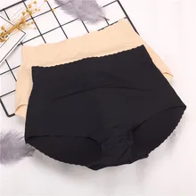 Sexy Womens Padded Panties Seamless Bottom Sponge Push Up Middle Waist Butt Enhancer Hip Push Up Butt Lift Shaper lady Briefs