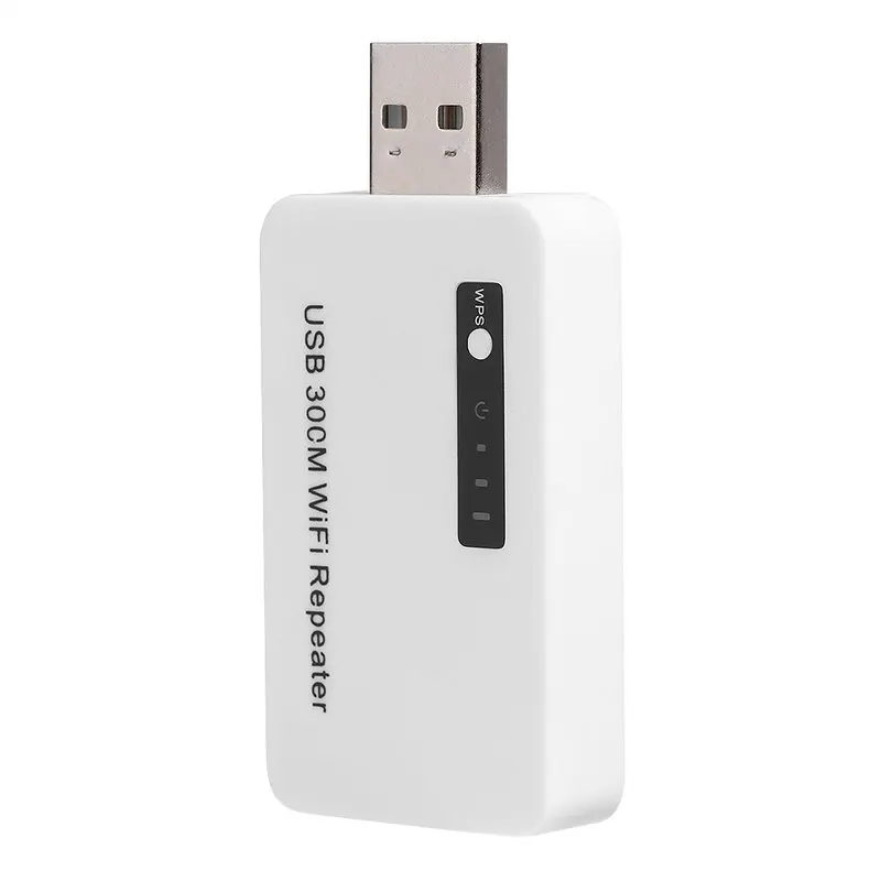 VBESTLIFE USB 300 м WiFi повторитель беспроводной усилитель сетевой маршрутизатор расширитель сигнала усилитель для ноутбука черный белый цвета - Цвет: Белый