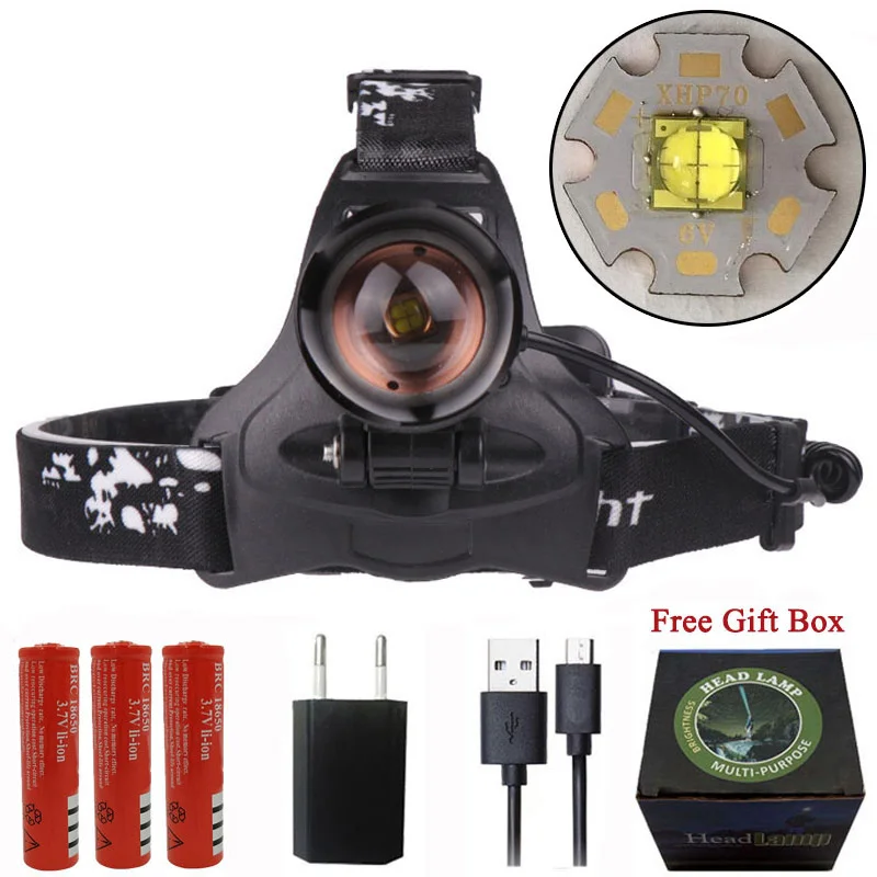 Option D Litwod Z402608 светодиодный налобный фонарь чип XHP70.2 налобный светильник 40000lum мощный охотничий зум налобный светильник налобный фонарь фонарик Фонарь - Испускаемый цвет: Option D