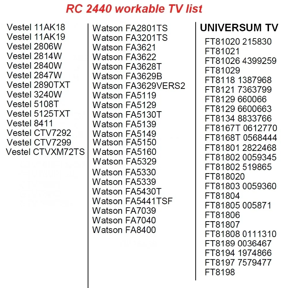 Vestel, walson, universum tv, 교체 컨트롤러 용 rc2240 리모컨, 직접 사용|원격 조종| -  AliExpress