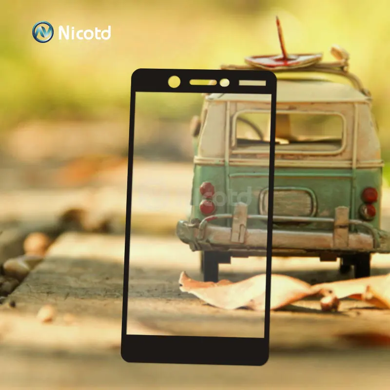 Полное покрытие 9H закаленное стекло для Nokia 7 Plus красочная полноразмерная пленка 3