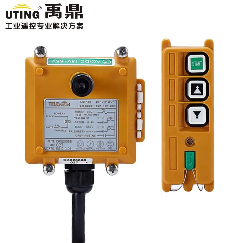 

F21-2D(include 1 transmitter and 1 receiver)2 Channels 2 Speed Hoist Industrial Wireless Crane Remote Control Up Down