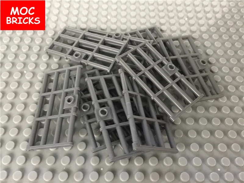 10 шт./лот MOC кирпичи темно серая дверь 1x4x6 Barred с ручкой гвоздиком подходит для 60621