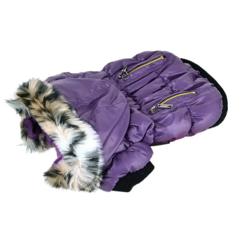 5 цветов Теплая собачка щенок зимнее пальто на молнии складной толстовки костюм для собаки кошки одежда XS-XXL