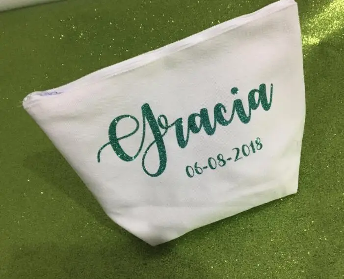 

personalized wedding bridesmaid bride Make Up makeup Cosmetic Bags bridal toiletry kits pouch New Year Christmas Birthday gifts