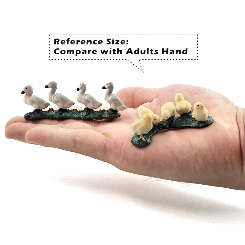 Farm Simulation Chicken Duck Goose Animal Model Bonsai Figurine Home Decor Miniature Fairy Garden Decoration Accessories Modern