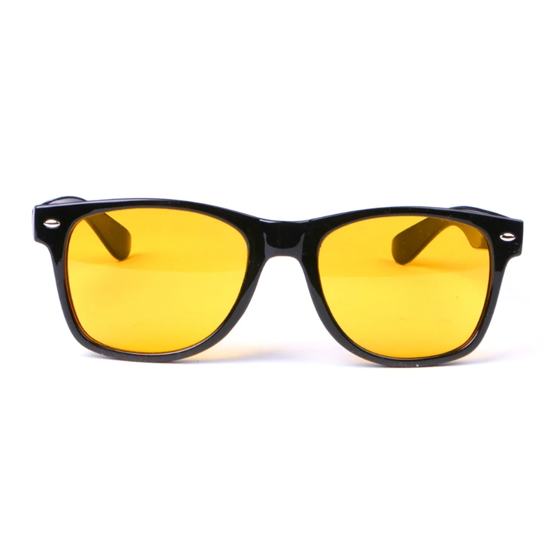 Gafas de visión nocturna de acrílico con cristales amarillos cuadrados Unisex