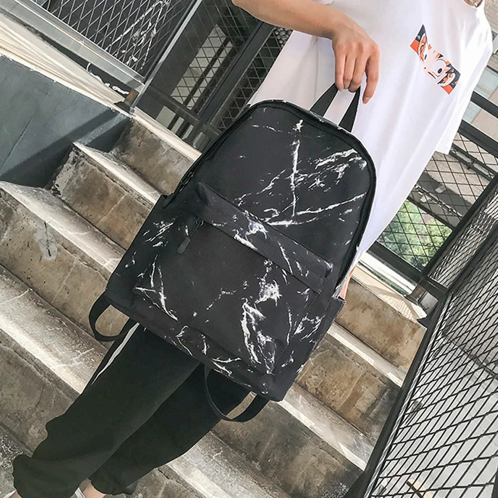 

Fashion Women Backpack High Quality Marble Pattern Backpacks Large Capacity Travel Bags Student Package Outdoor Shoulder Bags