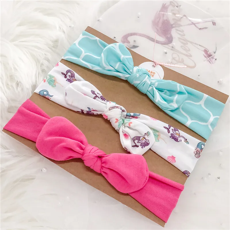 3Pc/Set Baby Headband For Girls Flower Rabbit Ear Baby Big Bows Turban Baby Hair Accessories For Children Girl Hairband