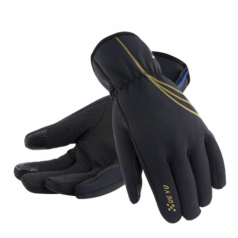 XUEYU водонепроницаемые перчатки для байкеров полный палец теплые перчатки противоскользящие мотокросса экран-Touch Racing Guante велосипедные перчатки FAN-11 - Цвет: black