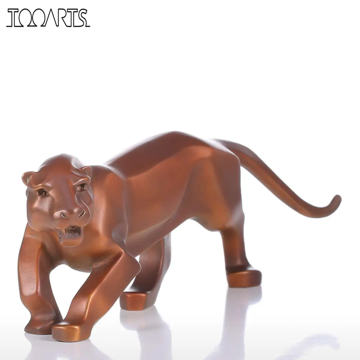 

Tooarts Leopard Shape Bronze Sculpture Prowling Leopard Handmade Bronze Sculpture Modern Art Home Ornament for Gift/Present