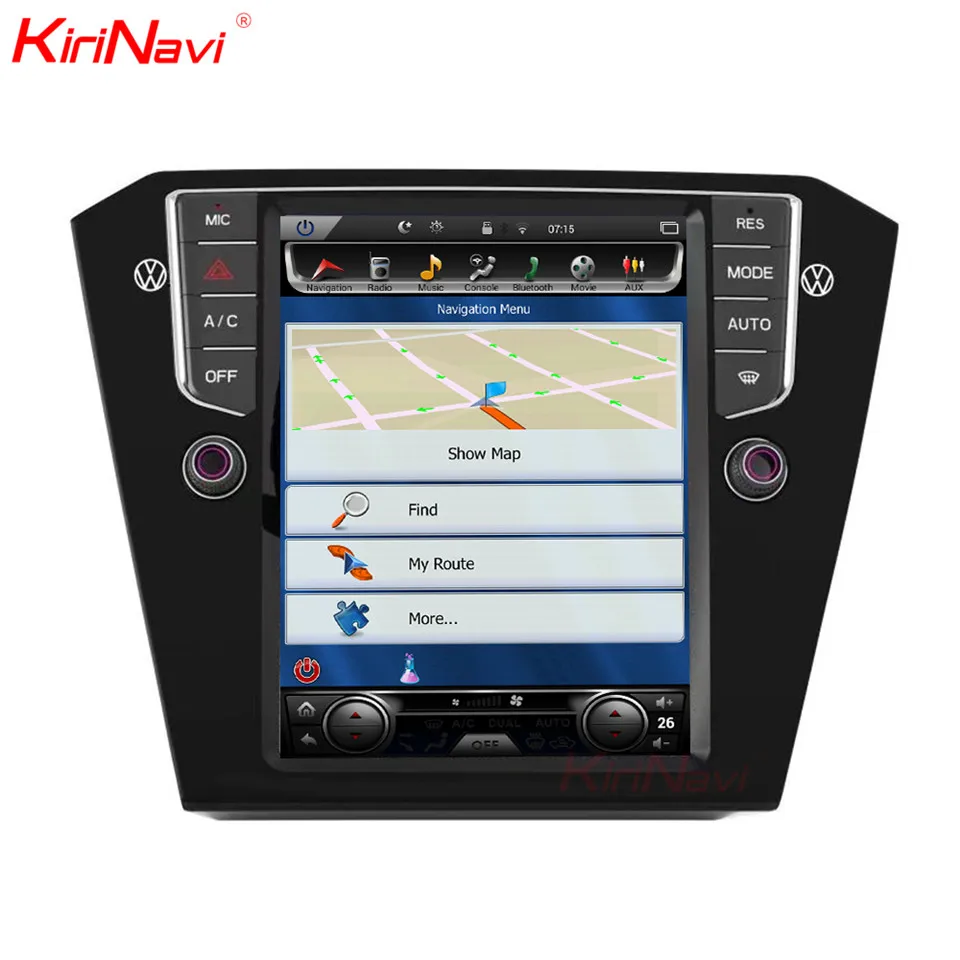 Best KiriNavi Vertical Screen Tesla Style 10.4 Inch Android 6.0 Car Dvd Player For Passat Radio GPS Navigation Multimedia 1