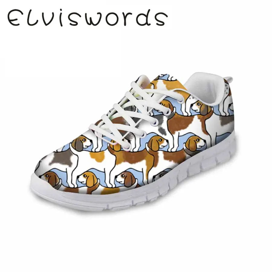 

Women's Shoes New Casual Shoes Pet Dog Printed Cute Small Fresh Sneakers Lightweight Lace-up Female Flat Soft Shoes