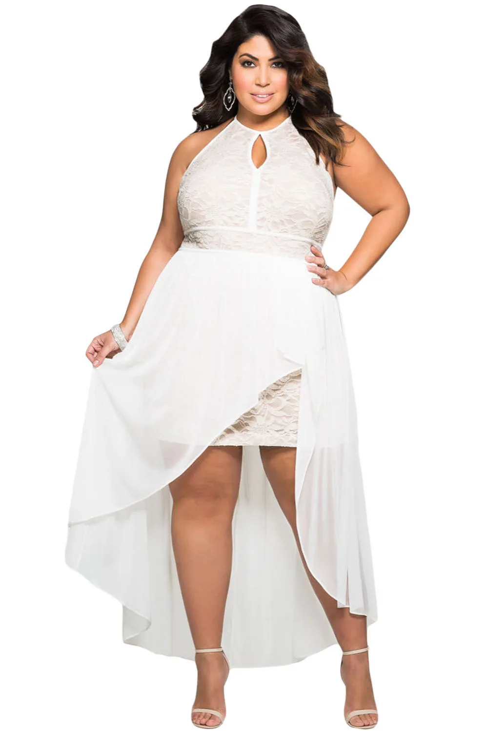 Lace Hi-Low Casual Dress