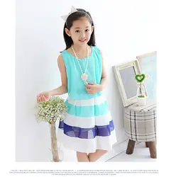 Для маленьких девочек Одежда для мальчиков детские Летнее платье для девочек новое корейское платье для девочек шифоновое платье