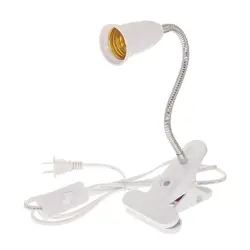 360 градусов гибкий держатель лампы клип E27 базы с на выключатель ЕС Plug использование как простая настольная лампа для растет свет e27 лампа