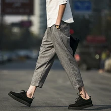 M~ 5XL! Новинка, Мужская одежда, штаны-шаровары, девять штанов, размер, свободные хлопковые штаны, костюмы певицы