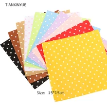 TIANXINYUE Нетканая ткань 1 мм толстый полиэстер Войлок украшения дома комплект для материал для изготовления кукол 10 шт узор в горошек