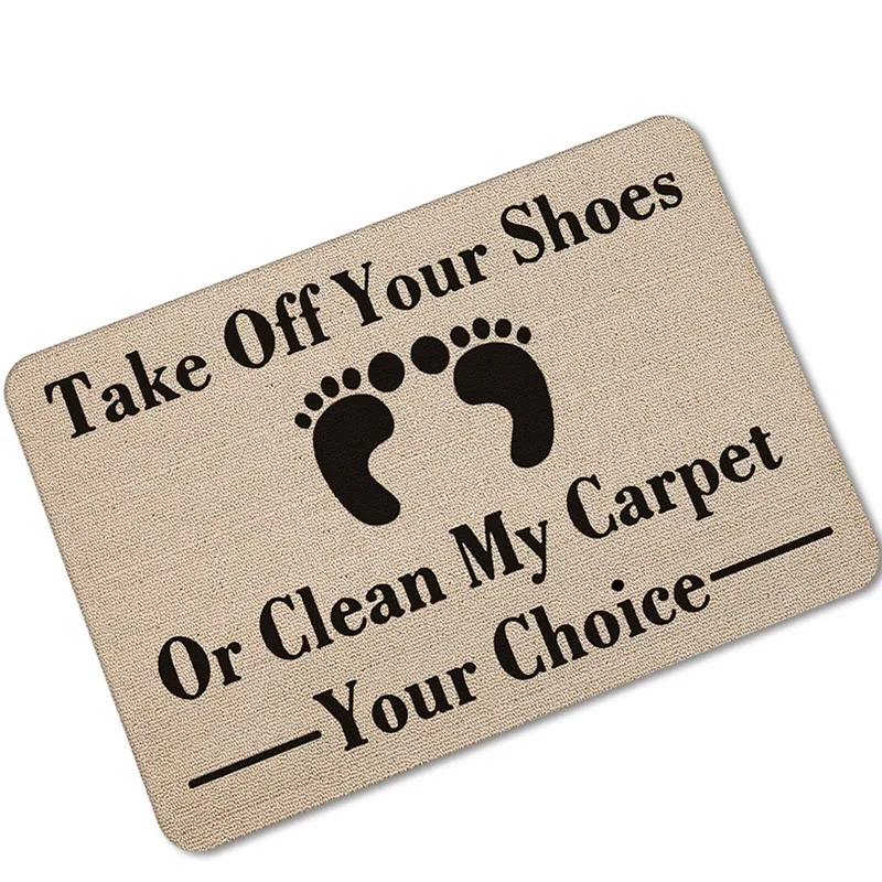 40cm*60cm Mrosaa Words Pattern Rubber Bathroom Door Mat Anti Slip