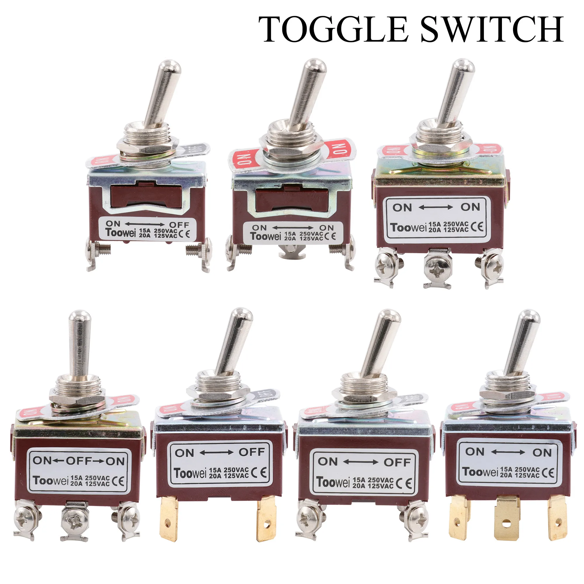 

Toggle Switch AC Power Rocker Switch SPST/DPDT/DPST AC 250V 15A 125V 20A