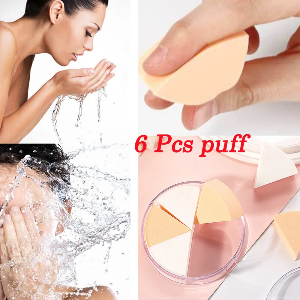 6PCS Make Up Cosmetic Beauty Women Foundation Sponge Powder FaciaL Perfect For Face Make Up Cream Beauty Essentials High Quality