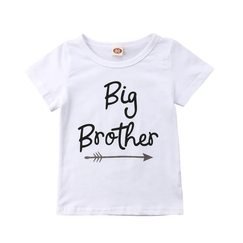 Семейные комплекты для маленьких детей; комбинезоны с надписями и короткими рукавами для маленьких сестер; боди; хлопковая футболка «Big Brother»; топы для детей; Одежда для мальчиков
