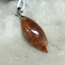 Высокое качество вспышки хороший свет натуральный оранжевый золотой Солнечный камень кулон 00418