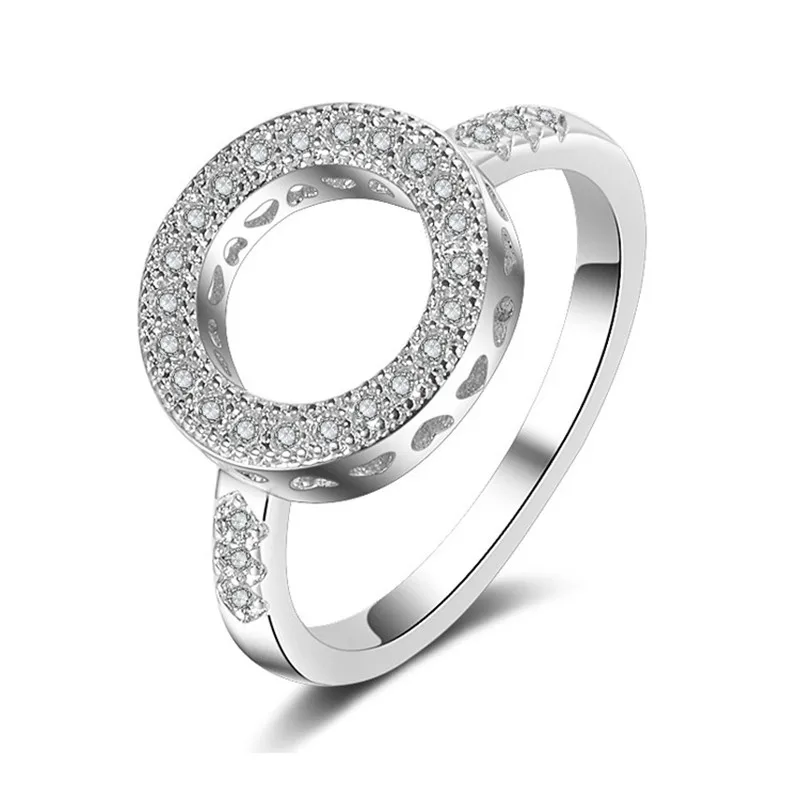 Дропшиппинг Модные женские круглые кольца для женщин любовник Свадебные вечерние партия Мода розовое золото серебро цвет кольцо