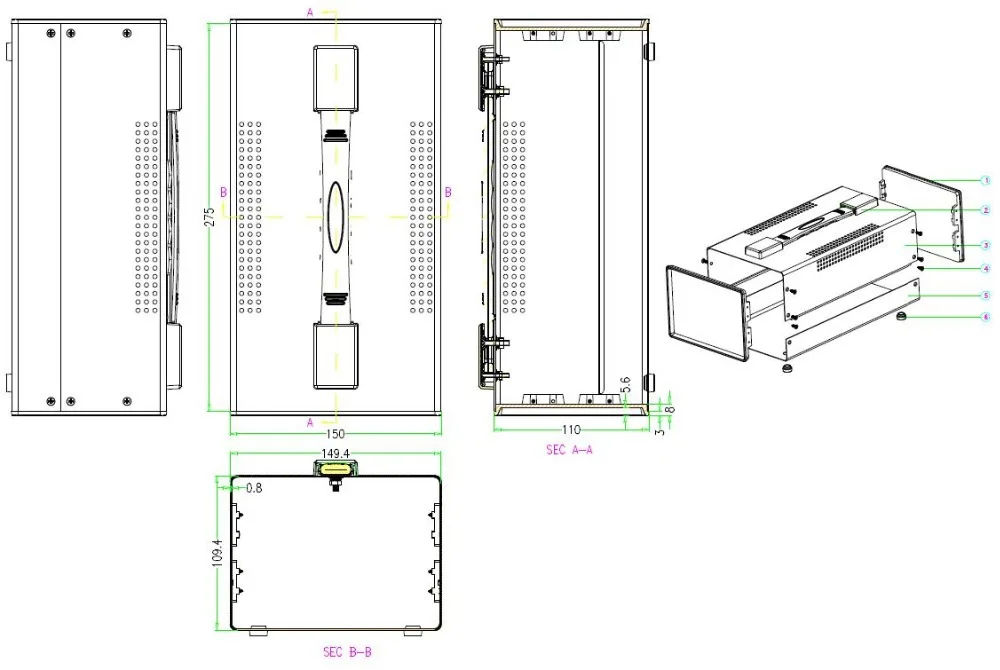 Iron-box-electronic-junction-box-diy-distribution-box-metal-project-box-275-150-110mm-40005-W275