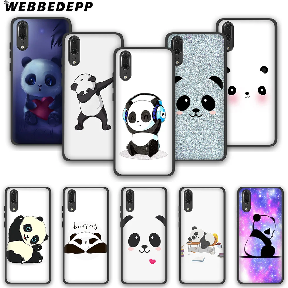 WEBBEDEPP panda TPU Phone Case for Huawei P10 P20 P30 Lite Pro Y6 Y7 prime 2018 Y9 2019 |