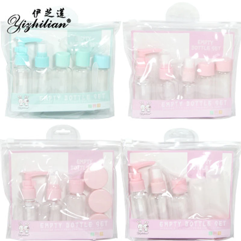 

5pcs/Set Portable Spray Refillable Bottles Kit Plastic Face Cream Lotion Makeup Container Home Travel Empty Spray Refill Bottles