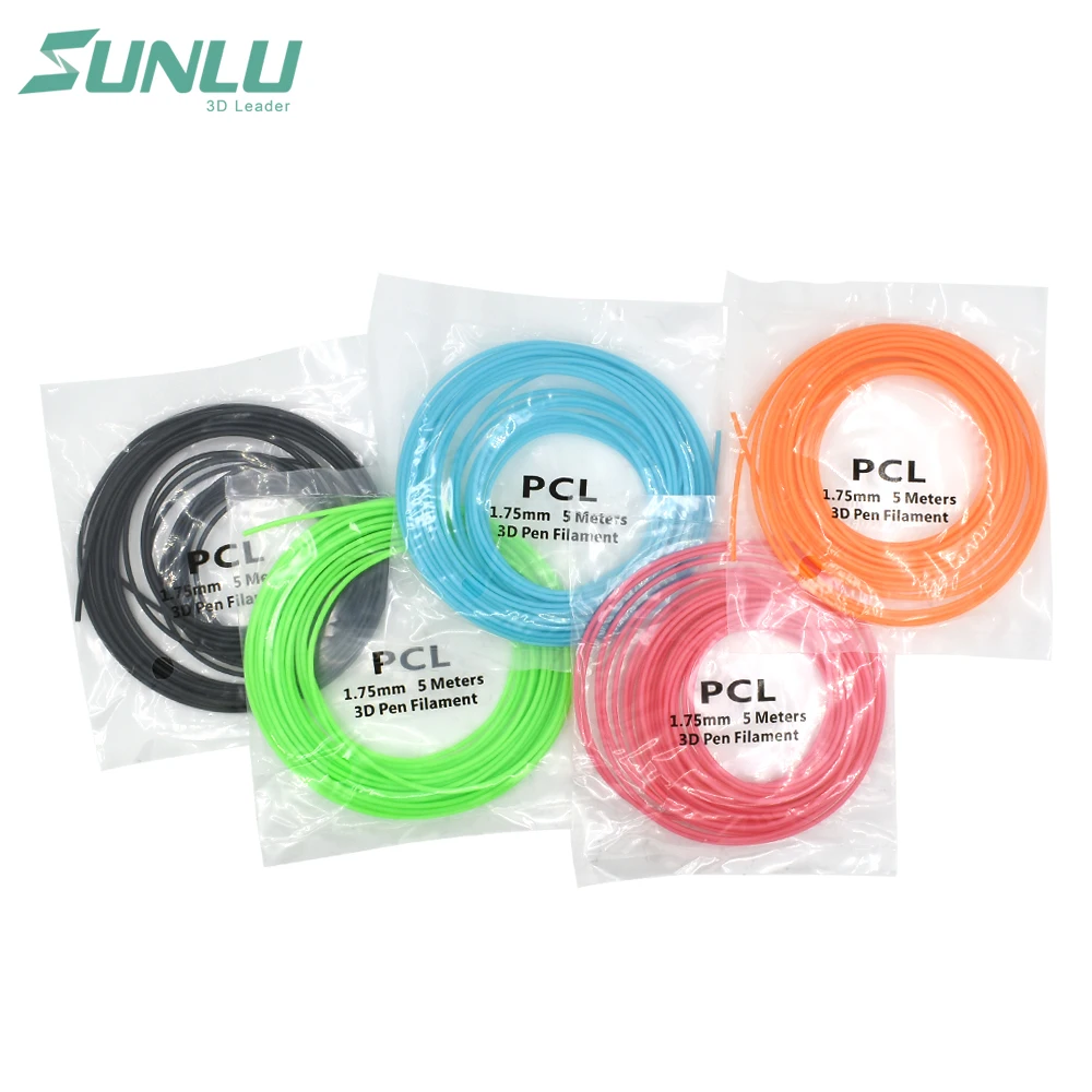 

SUNLU 3D Printer Printing PCL Filament with 10 Pieces/lot 5m/pcs 10 Rainbow Colors 1.75mm Thread Plastic For 3D Handles Pen