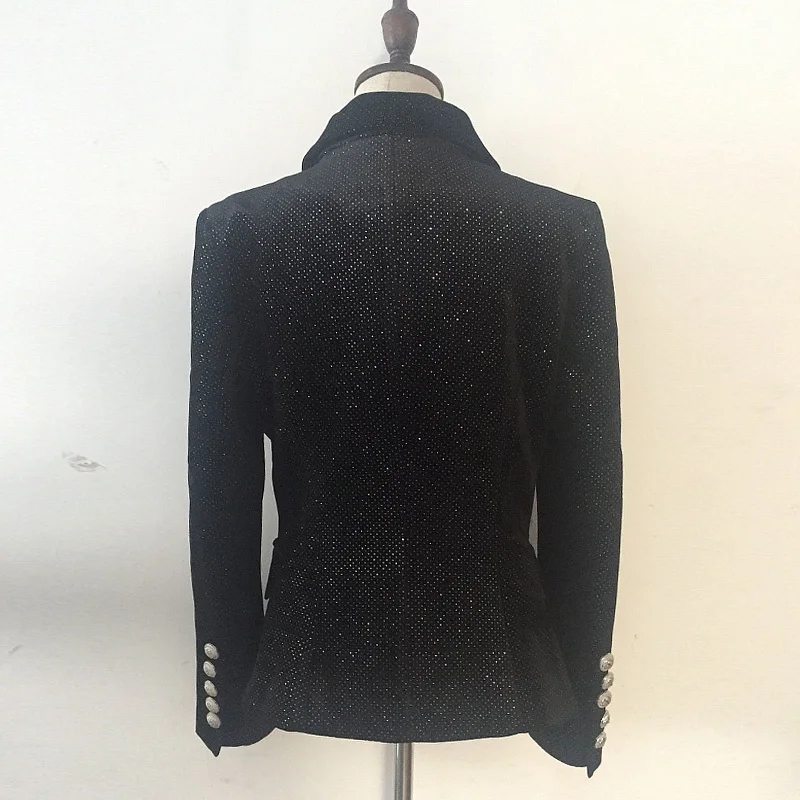 Spring Autumn black blazer woman 2019 New Office Lady Double Breasted Jackets modis Dot Long Sleeve blazers and jackets