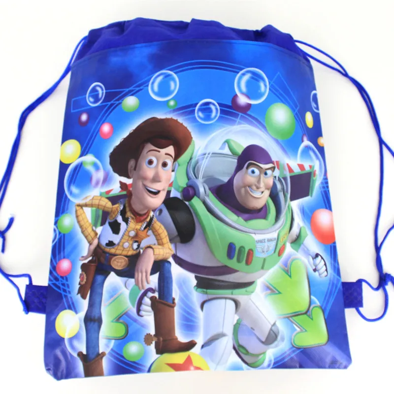 12pcs Toy Story Kids Girls Boys Non woven Drawstring Fabric Backpacks