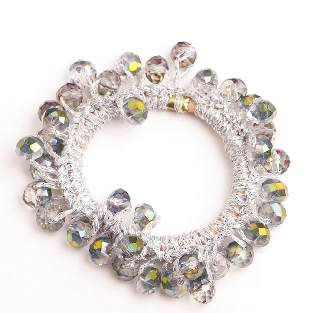 Korean style pearl beaded hair ties Scrunchies Elastic hairband Ponytail Holders women  Hair Rope Rubber gum Hair Accessories 13