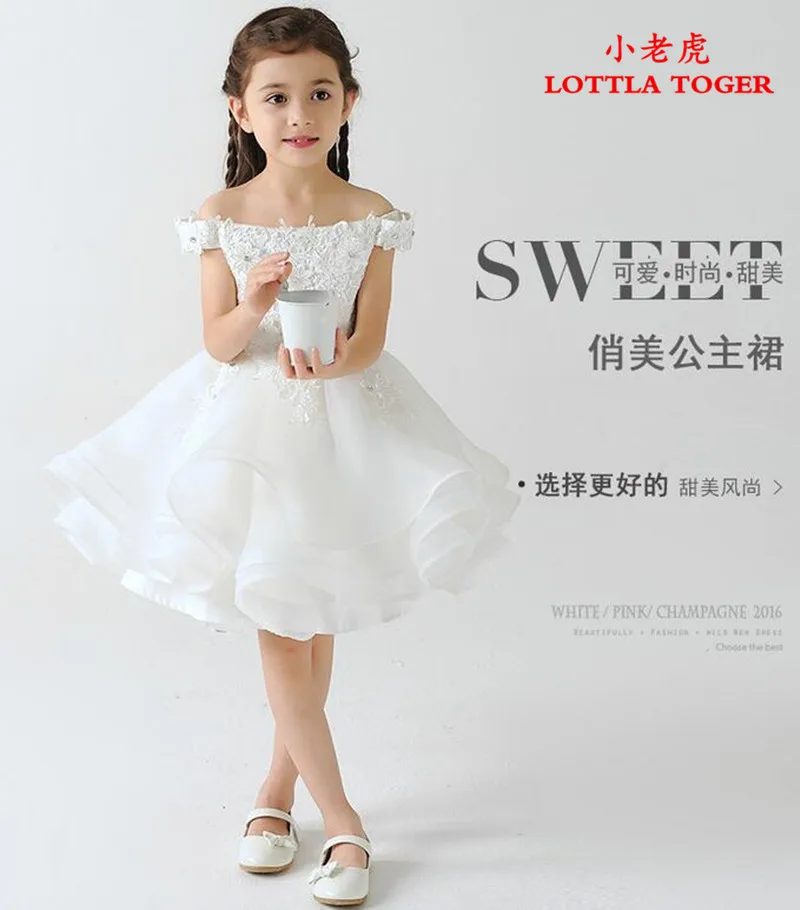 Новое модельное платье для девочки с цветами на свадьбу Детские платья для конкурса красоты Фатиновый костюм для дня рождения и для причастия для малышей