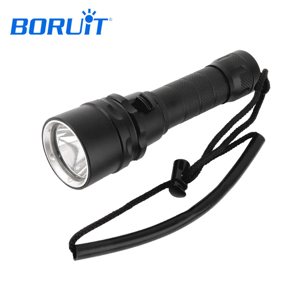 

BORUiT Diving 100M 2000LM XML L2 U2 LED Flashlight IP68 Waterproof Lantern Lamp Handheld Torch by 18650 Battery For Underwater