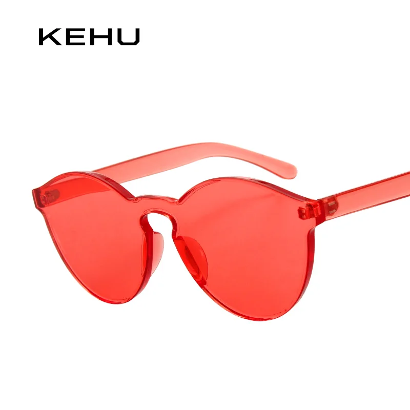 

KEHU Transparent frame WOMEN brand circle Colorful Coating SUNGLASSES fashion men fashion glasses Good quality K9284