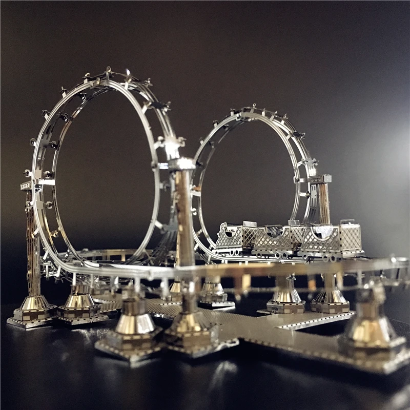 Roller Coaster DIY Finger 3D Metal Puzzle BuildingModel Kid Assembly Adult Jigsaw Educational Toys For Children Gift for Girl