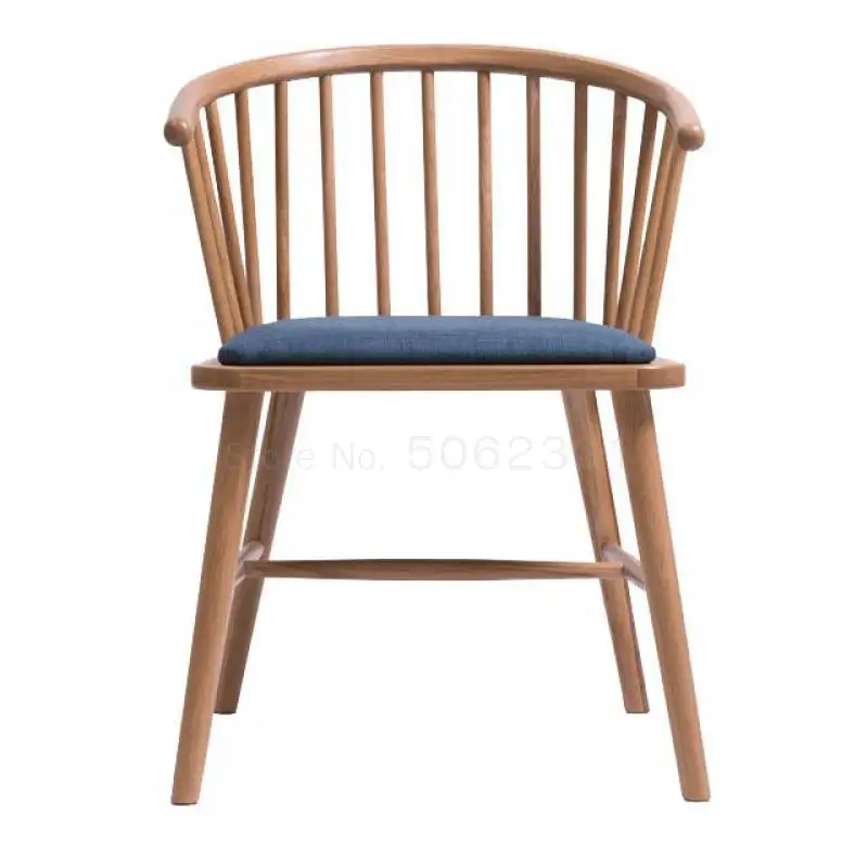 

Nordic Chair Solid Wood Windsor Sitting White Oak Dining Chair Leisure Home Study Chair