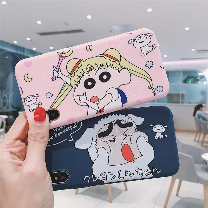 Милые Мультяшные Чехлы Crayon Shin chan для iPhone 8 7 6 S Plus силиконовый мягкий чехол из ТПУ X