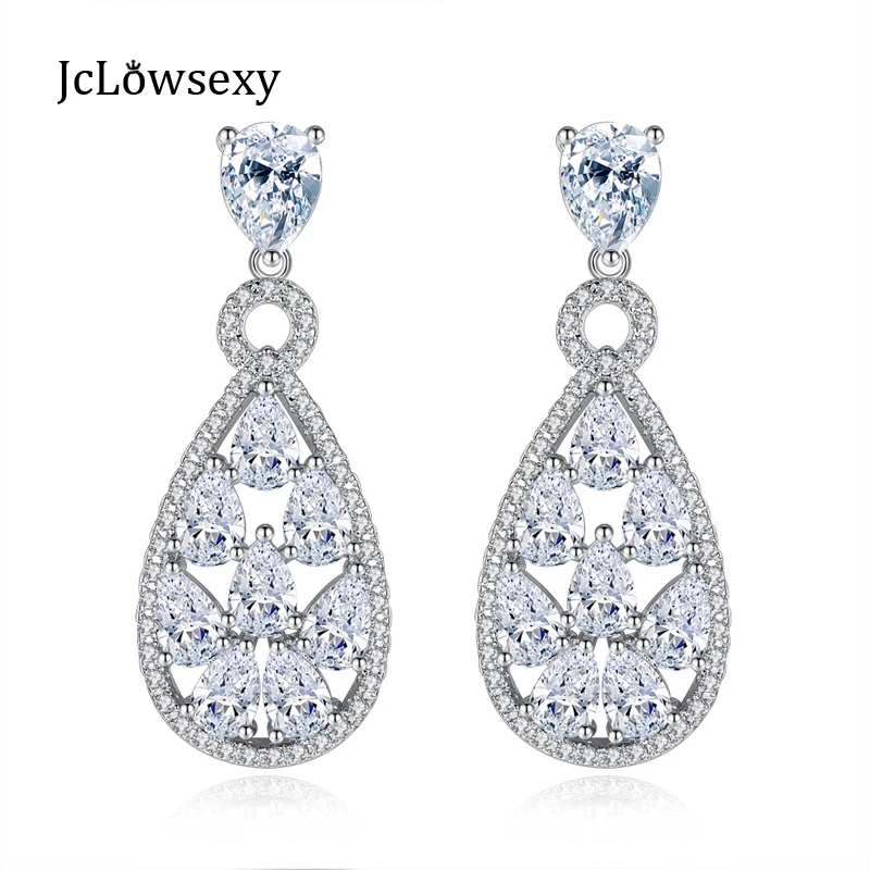 Новые серьги слезы ангелов Серьги Silver Crystal Clear Цвет капли воды для Для женщин