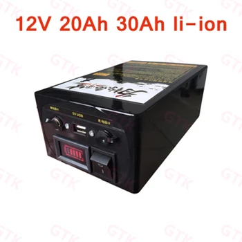 

GTK 12V 20Ah 30Ah 18650 rechargebale li-ion battery not lead acid 100W for fishing camping mobile charging +charger