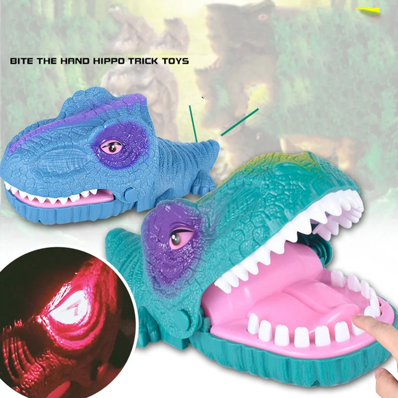 Дети веселые детские игрушки большой динозавр рот дантиста кусает за палец игра Новинка кляп игрушка