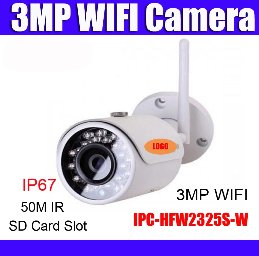 

wifi ip camera IPC-HFW2325S-W replace IPC-HFW1320S-W 3MP IP67 SD Card slot wireless outdoor web camera Russian English french