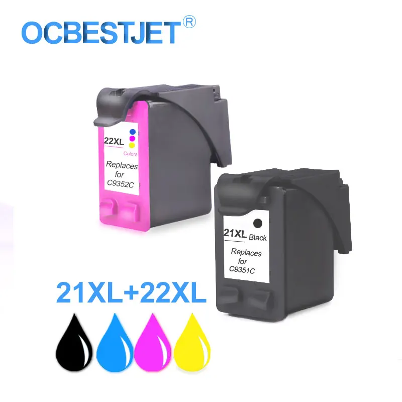 Refill For HP 21XL 22XL Full Ink Cartridge Replacement For HP Deskjet
