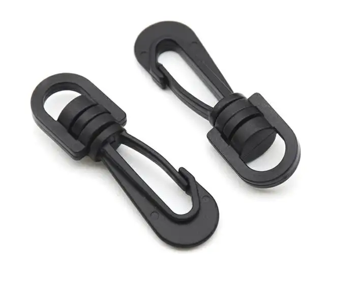 20pcs Adjustable strap buckle black PP plastic spring snap clip hooks