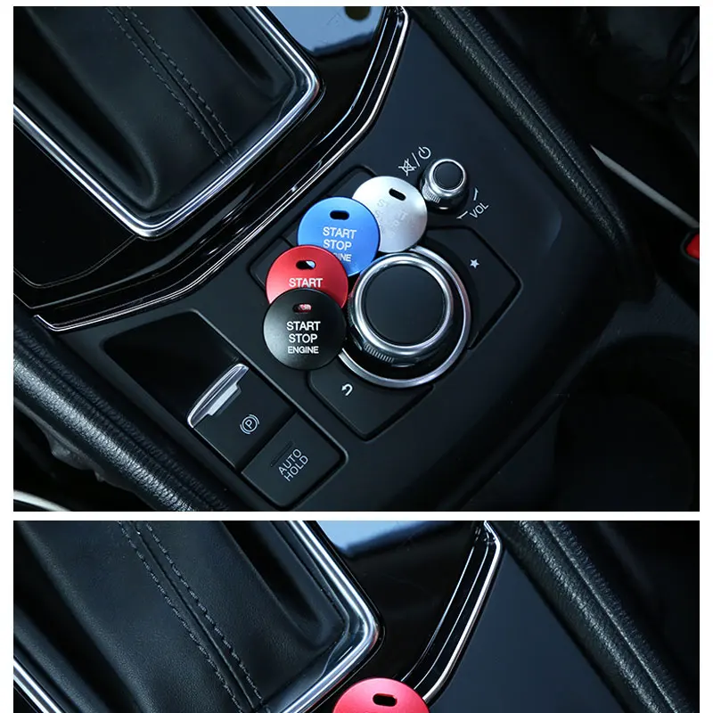 Кнопка запуска двигателя Замена крышки Стоп ключ аксессуары переключатель украшения универсальный для Mazda 3 BM BN 6 GJ1 GL CX-4 CX4 CX-5 CX5