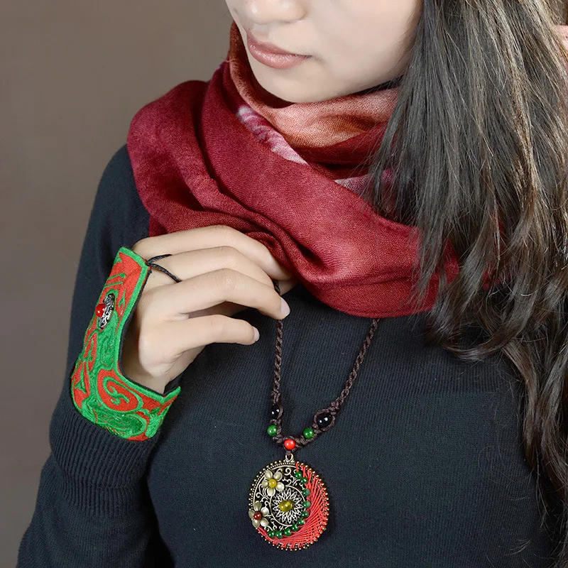 

Ethnic Jewelry handmade braided necklace,new fashion copper flowers vintage necklace,Thailand jewelry bohemian necklace